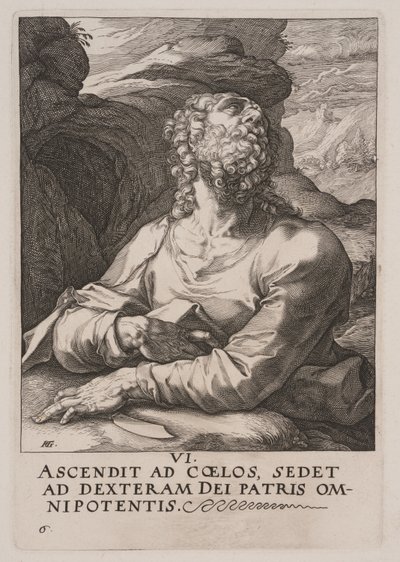 Bartholomæus, fra Kristus, apostlene og Paulus med trosbekendelsen af Hendrick Goltzius