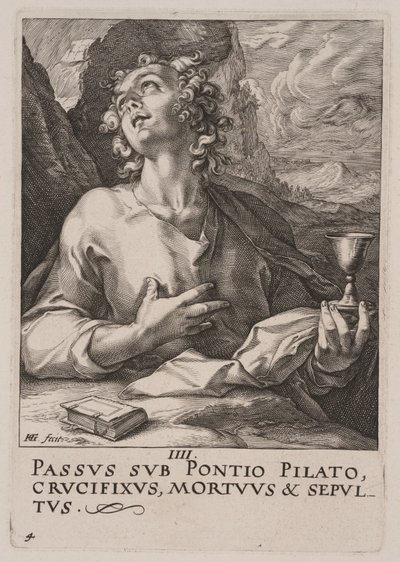 Johannes, fra Kristus, apostlene og Paulus med trosbekendelsen af Hendrick Goltzius