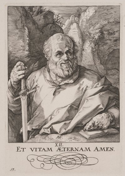 Matthias, fra Kristus, apostlene og Paulus med trosbekendelsen af Hendrick Goltzius