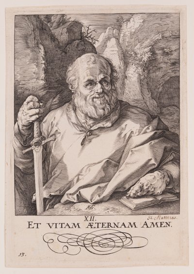 Matthias, fra Kristus, apostlene og Paulus med trosbekendelsen af Hendrick Goltzius