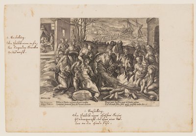 Paulus bidt af hugormen, fra Acta Apostolorum (Apostlenes Gerninger) af Hendrick Goltzius