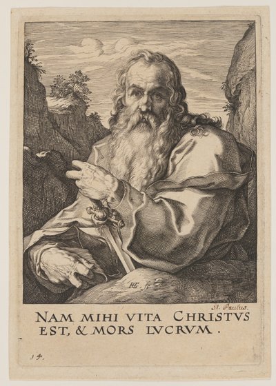 Paulus, fra Kristus, apostlene og Paulus med trosbekendelsen af Hendrick Goltzius