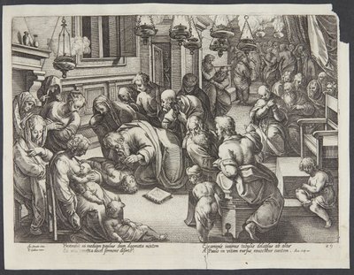 Sankt Paulus oprejste Eutychus af Hendrick Goltzius