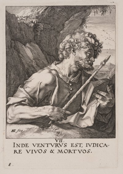 Thomas, fra Kristus, apostlene og Paulus med trosbekendelsen af Hendrick Goltzius
