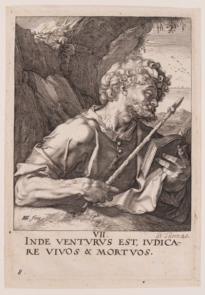 Thomas, fra Kristus, apostlene og Paulus med trosbekendelsen af Hendrick Goltzius