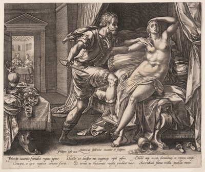 Tarquinius og Lucretia, fra Historien om Lucretia af Hendrick Goltzius