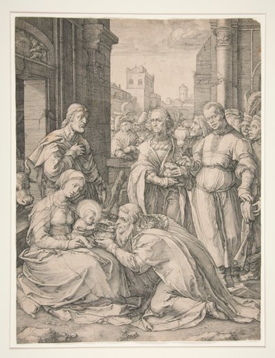 The Adoration of the Magi, fra serien The Birth and Early Life of Christ af Hendrick Goltzius