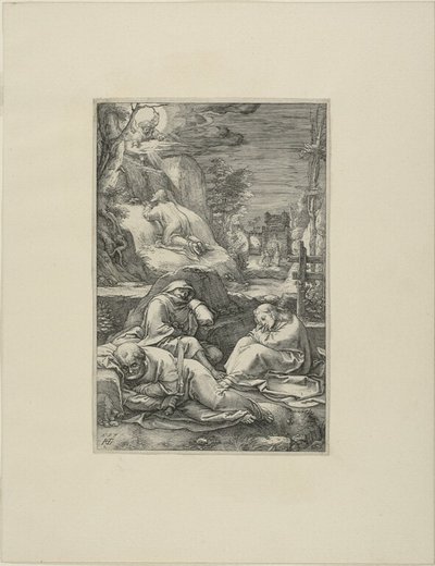 Smerten i haven, planche to fra The Passion of Christ af Hendrick Goltzius