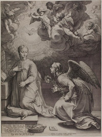 Bebudelsen, plade en fra The Birth and Early Life of Christ af Hendrick Goltzius