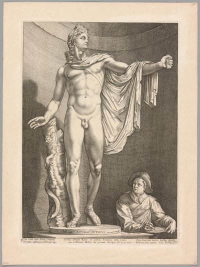 Apollo Belvedere, plade 3 fra Three Famous Antique Sculptures af Hendrick Goltzius