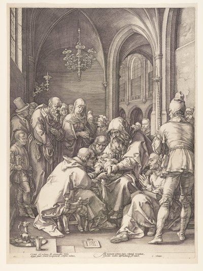 Omskærelsen, fra Kristi fødsel og tidlige liv af Hendrick Goltzius