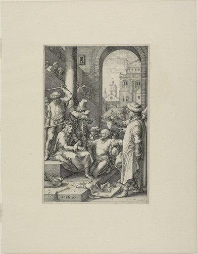 The Crowning with Thorns, plade syv fra The Passion of Christ af Hendrick Goltzius