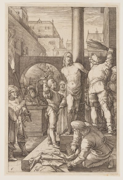 Flagellationen, fra The Passion af Hendrick Goltzius