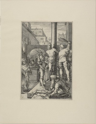 The Flagelation, plade seks fra The Passion of Christ af Hendrick Goltzius