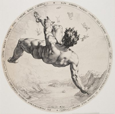 The Four Disgracers - Phaeton af Hendrick Goltzius