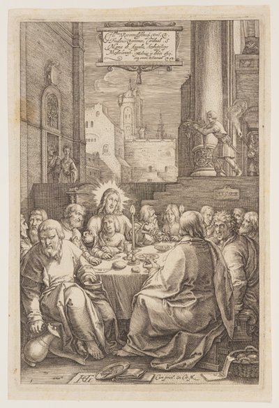 Den sidste nadver, fra The Passion af Hendrick Goltzius