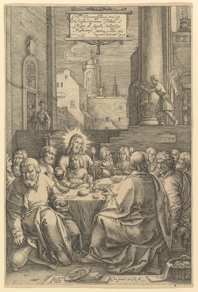 Den sidste nadver, fra "Kristi lidelse" af Hendrick Goltzius