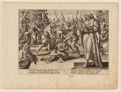 Jakob den Mindres martyrium, fra Kristi og apostlenes martyrium af Hendrick Goltzius