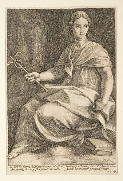 The Nine Muses: Polyhymnia, #8 i en serie af 9 af Hendrick Goltzius