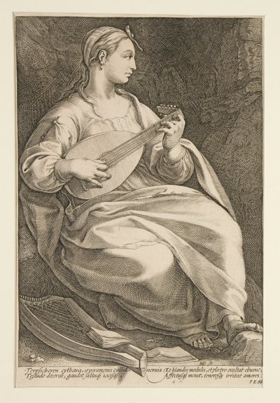 The Nine Muses: Terpsichore, #5 i en serie af 9 af Hendrick Goltzius