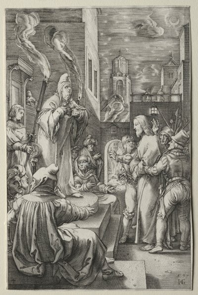 Lidenskaben: Kristus før Kajfas af Hendrick Goltzius