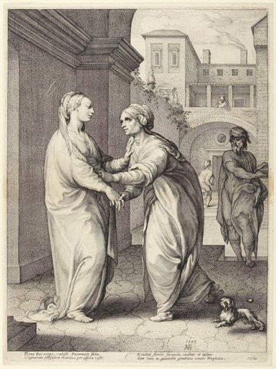Marias besøg hos Elisabeth af Hendrick Goltzius
