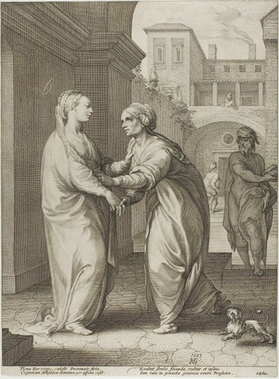 Besøgelsen, planche to fra Kristi fødsel og tidlige liv af Hendrick Goltzius