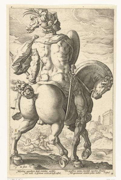 Titus Manlius til hest The Roman Heroes (serietitel) af Hendrick Goltzius