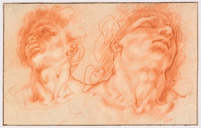 To mandlige hoveder efter den antikke, Laocoøns sønner af Hendrick Goltzius