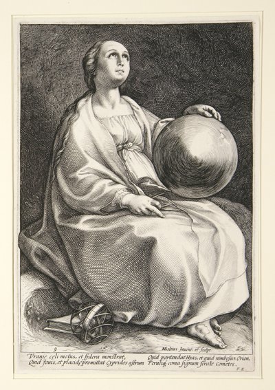 Urania, tavle 9 fra serien »De ni muser« af Hendrick Goltzius