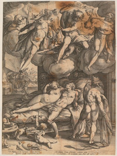 Vulkan overrasker Mars og Venus af Hendrick Goltzius