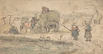 Bønder læsser hø, ca. 1620