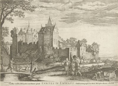 Emmaüsgangers Going to Emmaus (titel på objekt) af Hendrick Hondius (I)