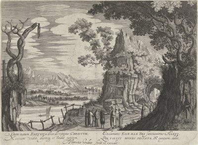 Johannes Døberen identificerer Kristus som Guds Lam af Hendrick Hondius (I)