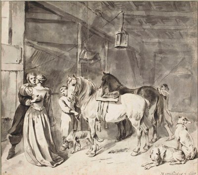 En kavaler siger farvel til en dame, 1678 af Hendrick Verschuring