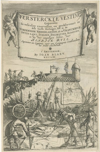 Titelblad for Henrich Ruse, Versterckte Vesting, 1654 af Hendrick baron van Ruse