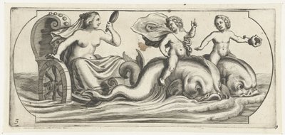 Amfitrit på en vogn Nouveau Livre des Dieux et Deeßes De la Marine Bouckje of Sea Gods and Goddesses (serietitel) af Hendrick de Keyser (I)