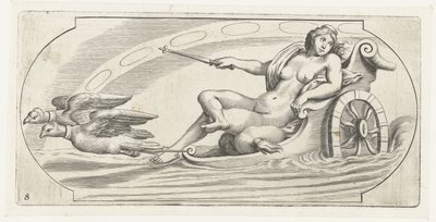 Aurora på en vogn Nouveau Livre des Dieux et Deeßes De la Marine Bouckje of Sea Gods and Goddesses (serietitel) af Hendrick de Keyser (I)