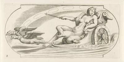 Aurora på en vogn Nouveau Livre des Dieux et Deeßes De la Marine Bouckje of Sea Gods and Goddesses (serietitel) af Hendrick de Keyser (I)
