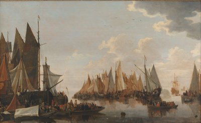Indskibning af tropper på en hollandsk flod af Hendrick de Meijer