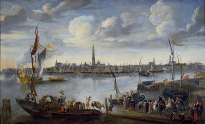 Udsigt over Antwerpens veje fra Vestbredden, efter 1672 af Hendrick van Minderhout