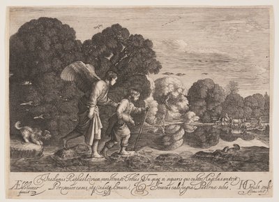 Tobias og englen Gabriel af Hendrick von Goudt