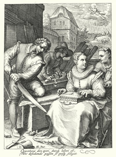 middag (gravering) af Hendrik (after) Goltzius