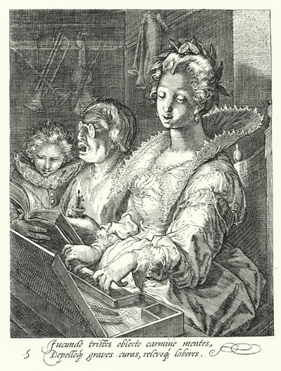 Musik (gravering) af Hendrik (after) Goltzius