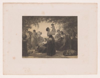 Italienske kvinder ved et bord af Hendrik Adriaan Christiaan Dekker