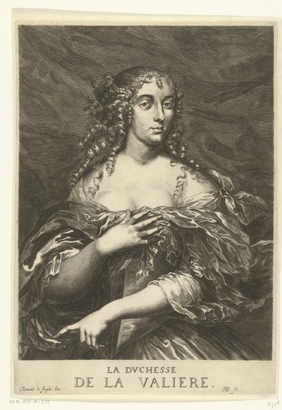 Portræt af Louise Françoise de La Baume Le Blanc de la Vallière af Hendrik Bary