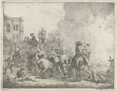 falkejagt af Hendrik Frans van Lint