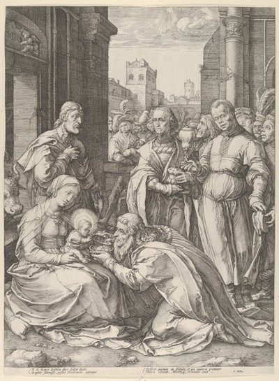 Tilbedelse af Magi,.n.d., n.d.. af Hendrik Goltzius