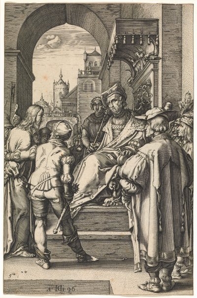 Kristus før Pilatus, efter 1596 (gravering) af Hendrik Goltzius