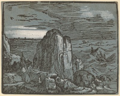Klippe ved en kyst af Hendrik Goltzius